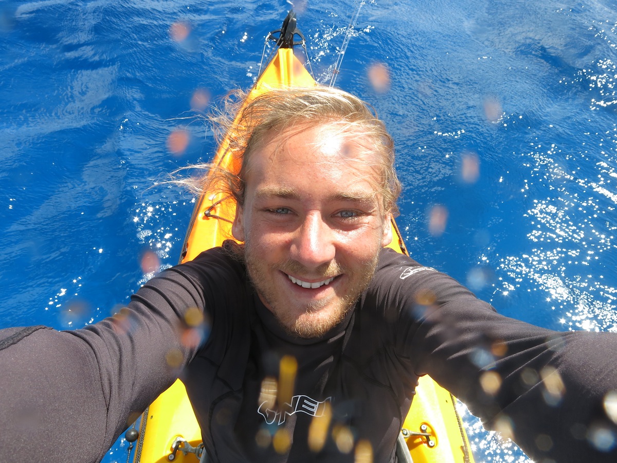 Erik Ohlson in Sea Kayak on Eua, Tonga